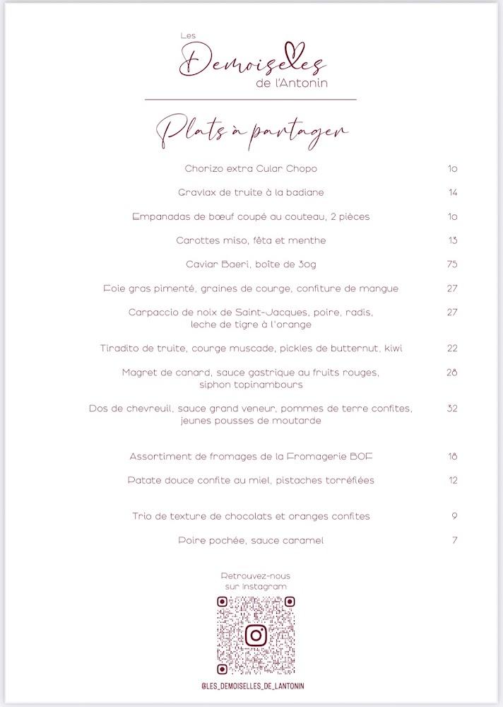 Les Demoiselles de l’Antonin - Menu Image 1